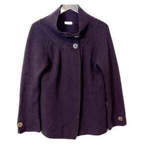 Brunello Cucinelli 100% Cashmere purple button up sweater S